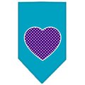 Unconditional Love Purple Swiss Dot Heart Screen Print Bandana Turquoise Large UN786073